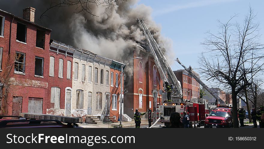 Building Fire, Public School 103, 1315 Division Street, Baltimore, MD 21217