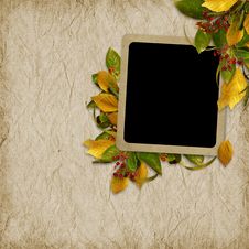 Card For The Holiday With Autumn Leaves Royalty Free Stock Image Card For The Holiday With Autumn Leaves Royalty Free Stock Image