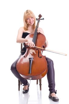Girl With A Cello Stock Photography Girl With A Cello Stock Photography