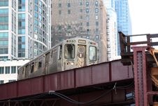 Elevated Commuter Train In The City Royalty Free Stock Images