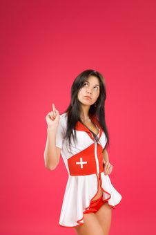 Sensual Brunette Nurse Posing Royalty Free Stock Photo Sensual Brunette Nurse Posing Royalty Free Stock Photo
