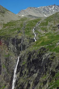 Mountain River With Waterfall In Norway Stock Photos Mountain River With Waterfall In Norway Stock Photos