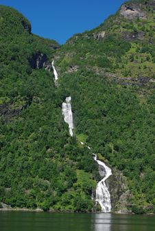 Mountain River With Waterfall In Norway Stock Photos Mountain River With Waterfall In Norway Stock Photos