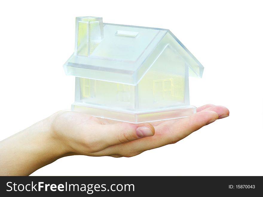 The house in human hand. The house in human hand