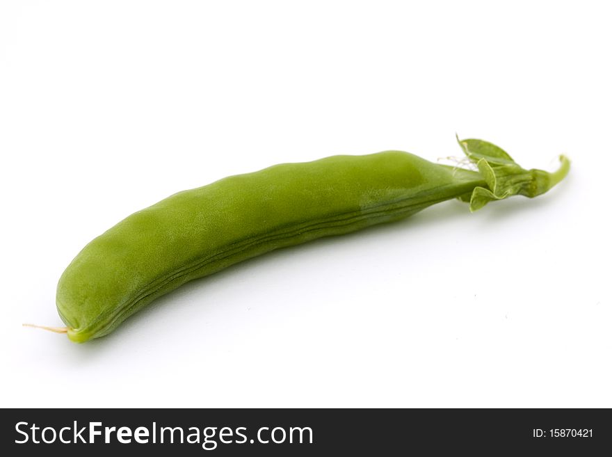 Pea pod isolated on white