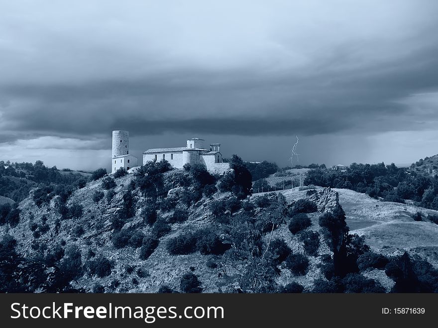 Ancient convent isolated on the mountain