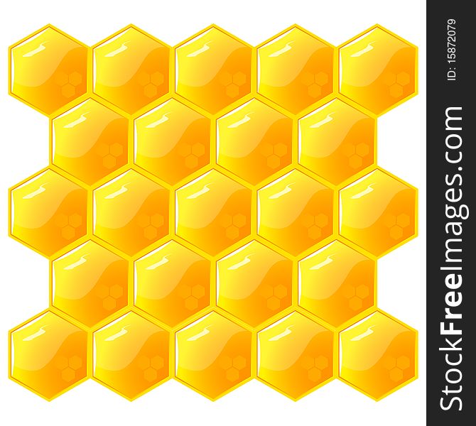 Honeycomb, Isolated On The White. Vector.