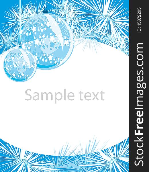 Blue christmas layout - vector illustration