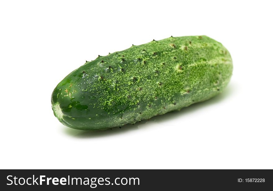 Fresh cucumber on the white isolated background. studio photo