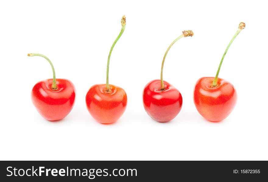 Berries ripe cherry on a white isolated background. Studio. Berries ripe cherry on a white isolated background. Studio