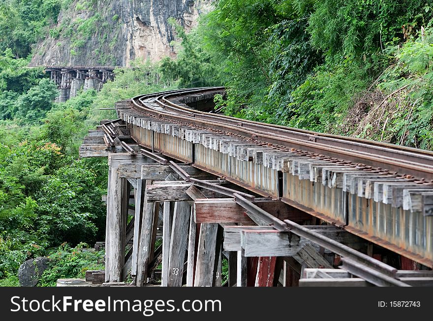 Bridge at the River Kwai, Thamkrasae Bridge, at the province Kanchanaburi in Thailand