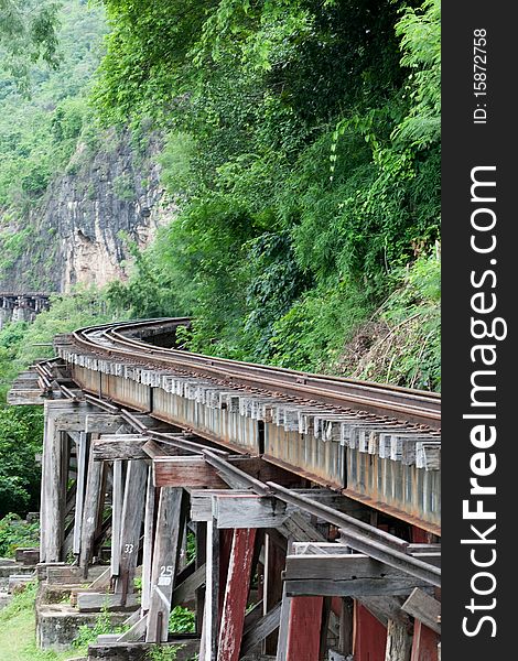 Bridge at the River Kwai, Thamkrasae Bridge, at the province Kanchanaburi in Thailand