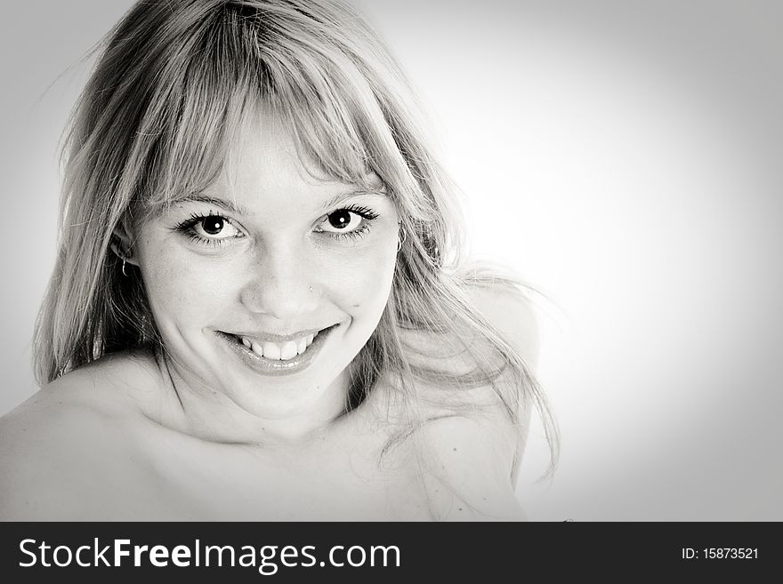 Girl portrait. black and white