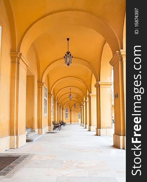 Passage of Castle Schoenbrunn in Vienna ,Austria