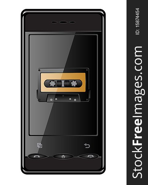 Isolated image of a cellular phone. Vector illustration.