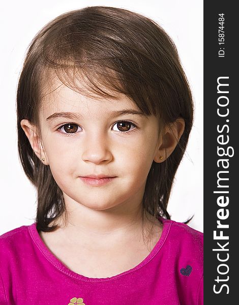 Portrait of a little girl in studio close up. Portrait of a little girl in studio close up