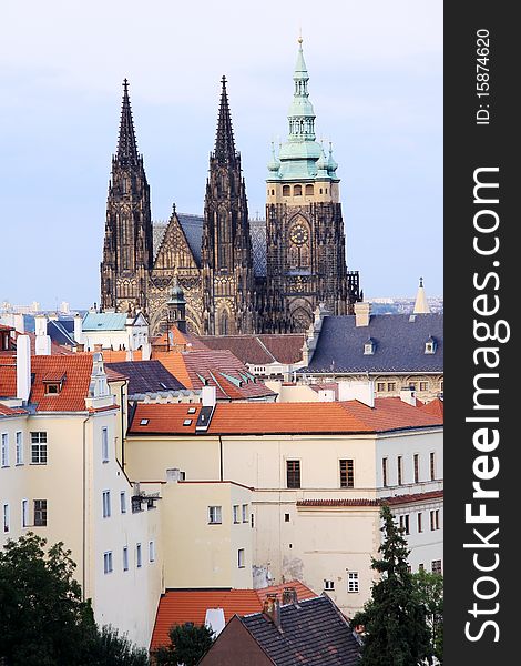 View On The Autumn Prague Gothic Castle