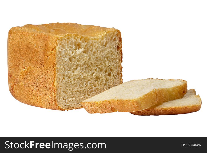 Sliced bread loaf isolated over white background