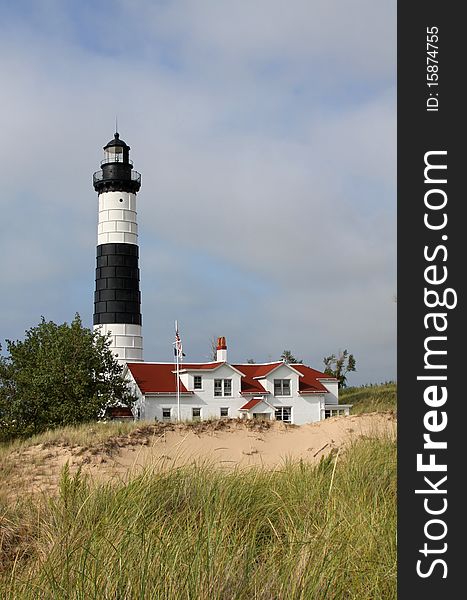 Big Sable Point Lighthouse located in Michigan, on Lake Michigan.