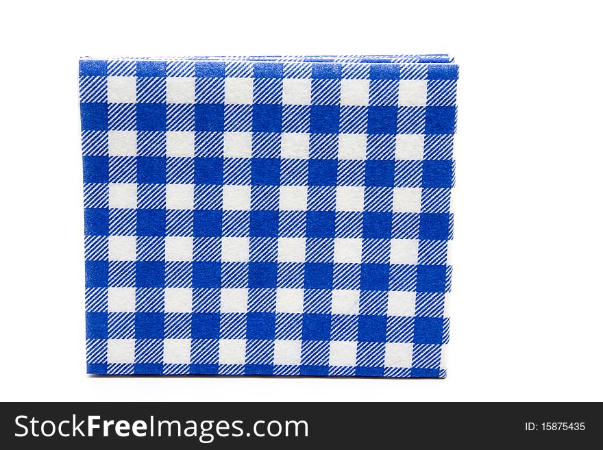Blue whiteness table cloths onto white background