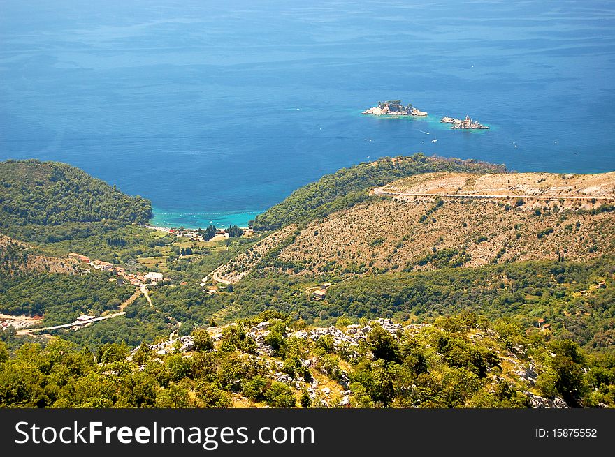 Summer landscape of Dalmatian coast in Montenegro. Summer landscape of Dalmatian coast in Montenegro