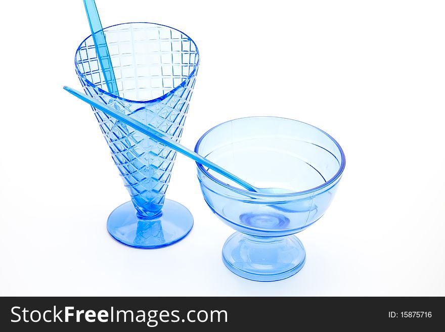 Plastic ice cup with spoon