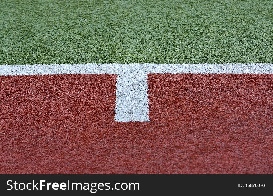 Artificial turf with markings for hockey. Background. Artificial turf with markings for hockey. Background.