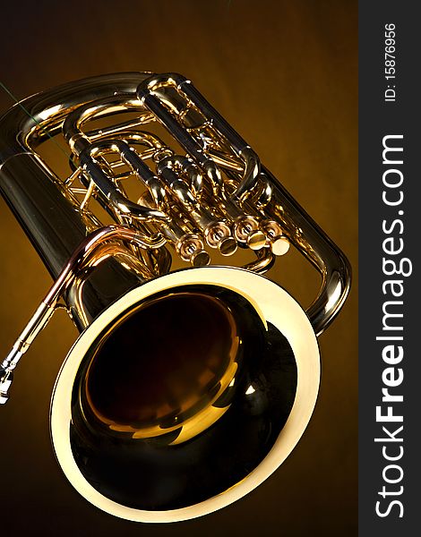 Tuba Euphonium Isolated on Gold