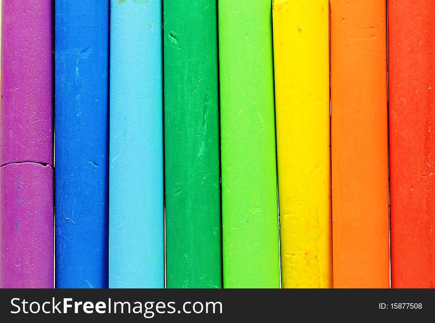 Rainbow colour crayons close up. Rainbow colour crayons close up