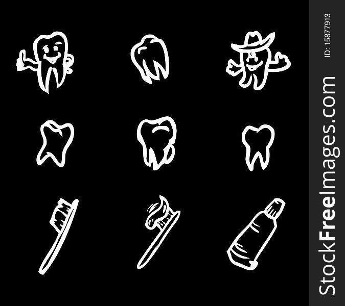 Set Of Abstract Teeth Vector Symbol