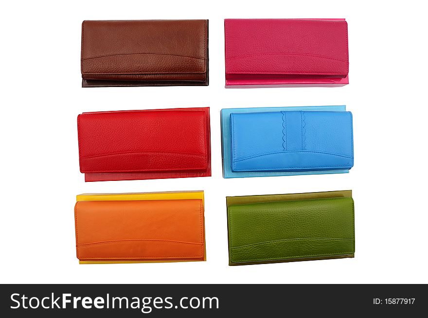 A six collored wallet for women. A six collored wallet for women