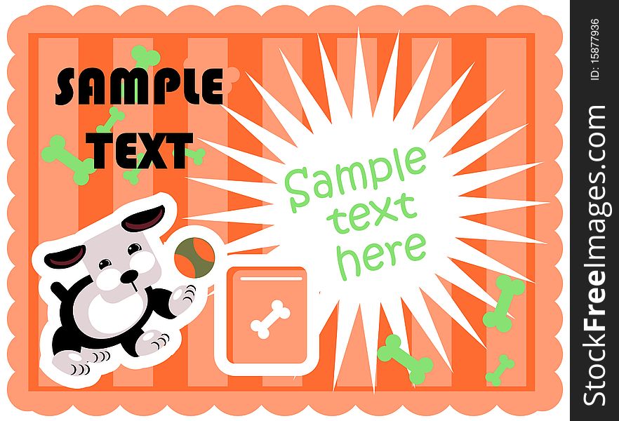 Cute dogs food card template