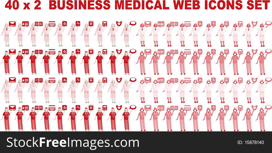 40 x 2 Business Medical Icons