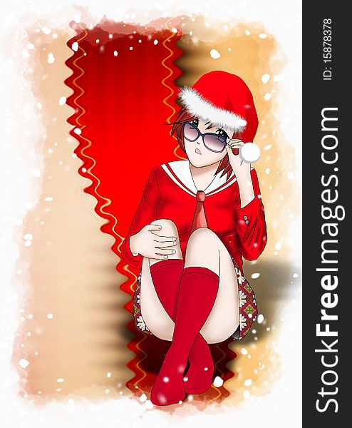 Santa Claus women Background , Christmas Card. Santa Claus women Background , Christmas Card