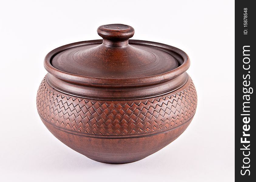 Ceramic bowl on white backgrond
