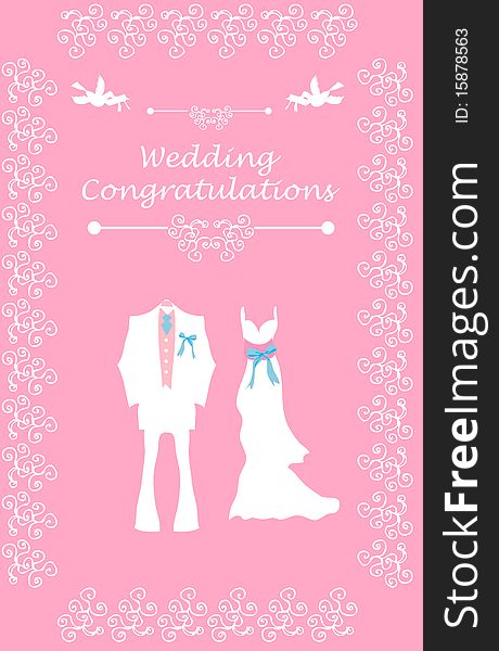 Wedding Bridal card with couple man woman Design elements