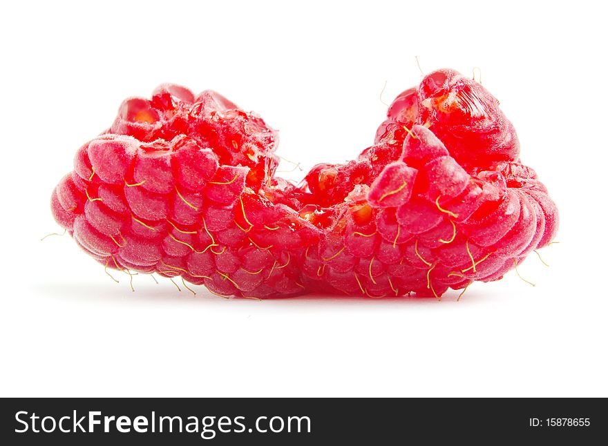 Fresh raspberry fruits  isolated on white background