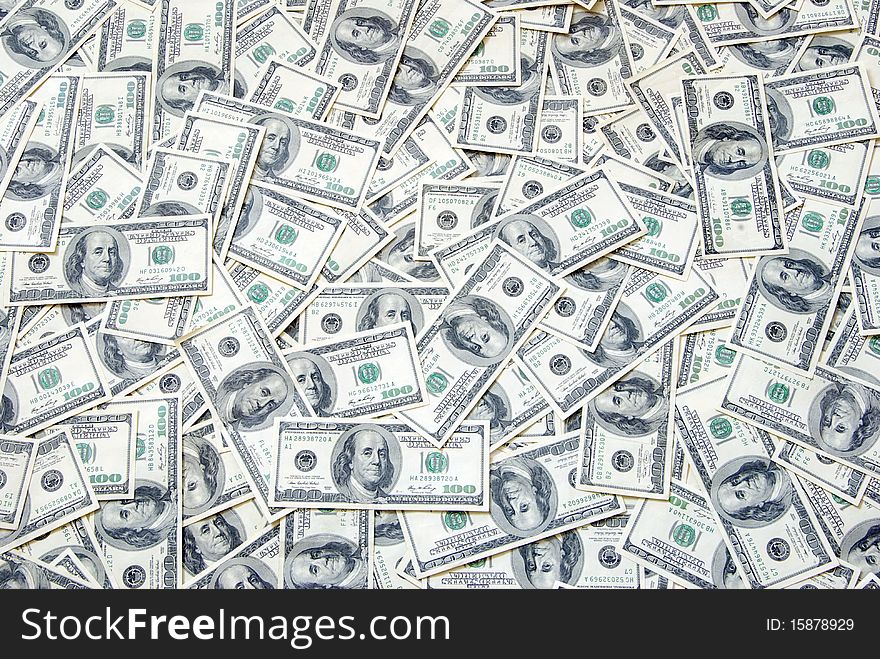 Background with money american hundred dollar bills