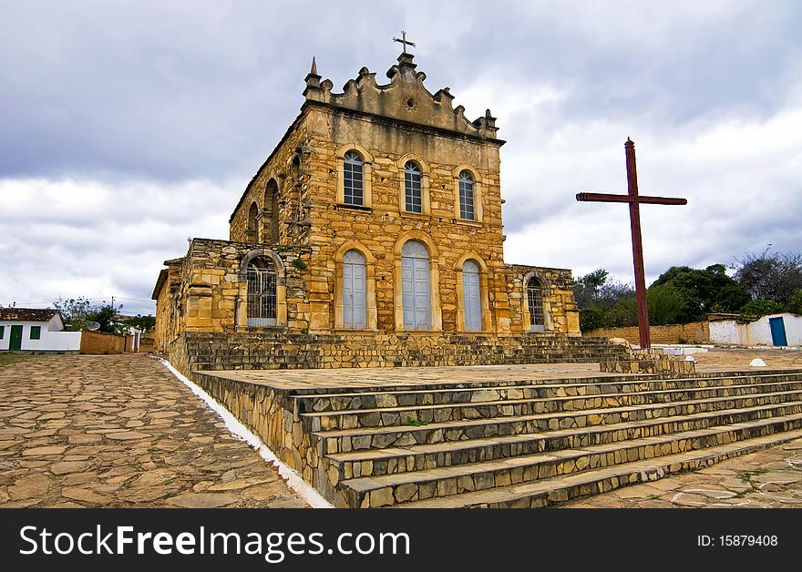 The Santana Church, in Rio de Pedras, Bahia, Brazil, a classic colonial architecture construction.