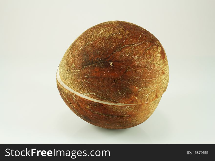 Coconut cut, Isolated and closeup