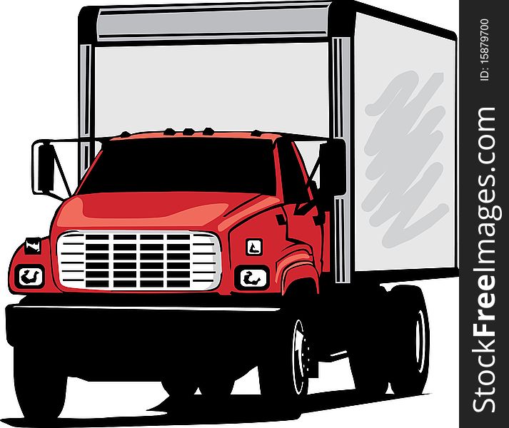 A color illustration of a truck. A color illustration of a truck