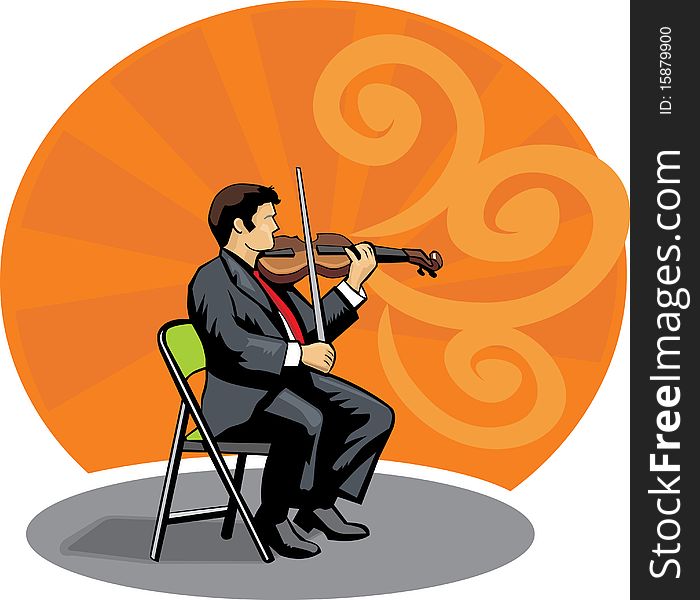 A cartoon of a violinist