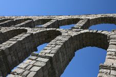 Roman Aqueduct At Segovia Royalty Free Stock Photo