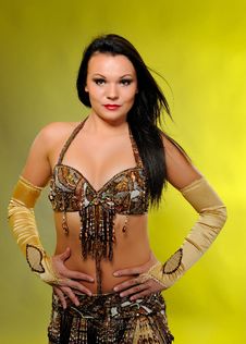 Beautiful Dancer Woman With Stage Make-up Stock Photos Beautiful Dancer Woman With Stage Make-up Stock Photos