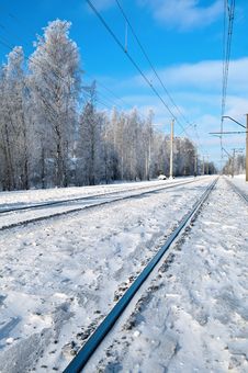 Winter Railroad. Stock Image