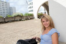 Teenager In College Campus Royalty Free Stock Image Teenager In College Campus Royalty Free Stock Image