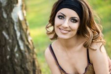 Girl In A Birchwood Royalty Free Stock Photos Girl In A Birchwood Royalty Free Stock Photos