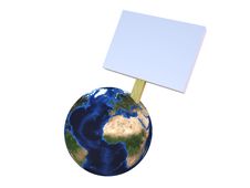 World With A Blank Board Royalty Free Stock Image World With A Blank Board Royalty Free Stock Image