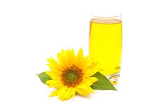 Sunflower Oil And Sunflower Royalty Free Stock Images