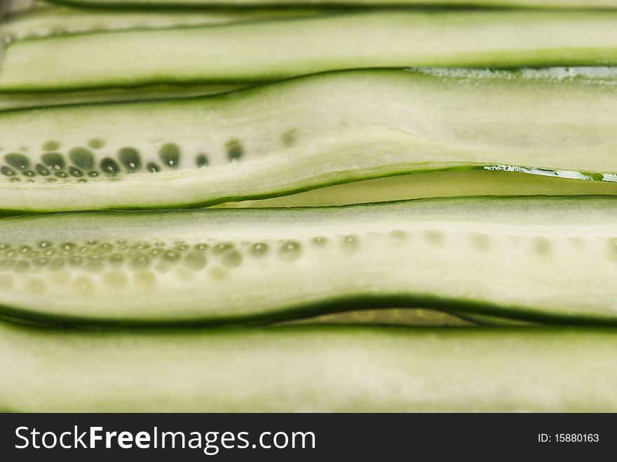 Close up picture of sliced cucumber